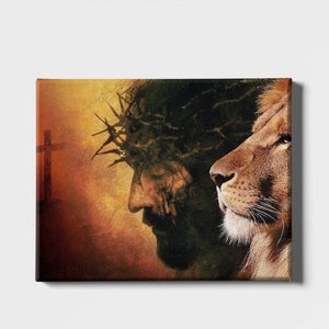Quadro Decorativo - a Força de Jesus e o Poder do Leão