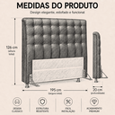 Ver imagem 5 de Cabeceira Ana Estofada Corino p/ Cama Box Casal King 195cm Quarto