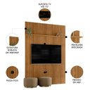 Ver imagem 3 de Painel para Tv 75 Polegadas 179cm Logus Z10 Cumaru - Mpozenato
