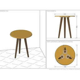 Conjunto para Sala de Estar com Mesa Lateral e Apoio Off White Brilho - Lyam Decor - 6 Conjunto para Sala de Estar com Mesa Lateral e Apoio Off White Brilho - Lyam Decor - 6