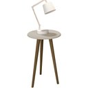 Ver imagem 5 de Conjunto para Sala de Estar com Mesa Lateral e Apoio Off White Brilho - Lyam Decor