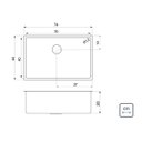 Ver imagem 3 de Cuba de Embutir Quadrum 70U Tramontina 70x40x20 cm Aço Inox Acetinado