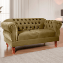 Ver imagem 2 de Namoradeira Chesterfield Elisabeth 2 Lugares Via Encanto Veludo Bege