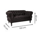 Ver imagem 3 de Namoradeira Chesterfield Elisabeth 2 Lugares Via Encanto Veludo Bege