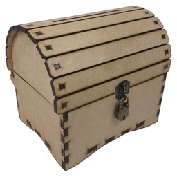 Urna Baú Cofre com Cadeado Vintage Madeira Mdf Pirata - 1