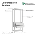 Ver imagem 4 de Guarda-Roupa Closet Modulado 2 Gavetas 70cm Valencia Madesa