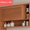 Ver mais imagens de Armário Aéreo Macadâmia 120cm 1 Porta Basculante Ripado com Nicho 914003 Telasul Freijo