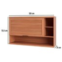 Ver imagem 3 de Armário Aéreo Macadâmia 120cm 1 Porta Basculante Ripado com Nicho 914003 Telasul Freijo