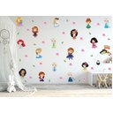 Ver imagem 1 de Adesivo de Parede Princesas Cute e Pets Aquarela