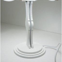 Abajur Base Madeira Branca e Cúpula Paris Tons de Cinza e Branco - 4 Abajur Base Madeira Branca e Cúpula Paris Tons de Cinza e Branco - 4