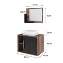 Ver imagem 5 de Conjunto Balcão C-cuba Q32 e Espelheira Soft 600 Nogal C-branco Chess Nogal C-preto Ônix