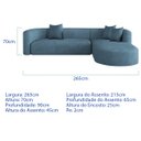 Ver imagem 5 de Sofá Modular Sala de Estar Decoração Luxo 265cm Lado Esquerdo Linho Celinne Luxuoso