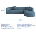 Ver imagem 5 de Sofá Modular Sala de Estar Decoração Luxo 265cm Lado Esquerdo Linho Celinne Luxuoso