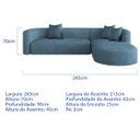 Ver imagem 5 de Sofá Modular Sala de Estar Decoração Luxo 265cm Lado Esquerdo Linho Celinne Luxuoso