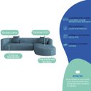Ver imagem 6 de Sofá Modular Sala de Estar Decoração Luxo 265cm Lado Esquerdo Linho Celinne Luxuoso