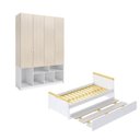 Ver imagem 2 de Quarto Completo com Guardar-Roupa Curió e Bicama Petit Casatema MadeiraOriginals Branco/Mel