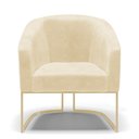 Ver imagem 4 de Poltrona Sala Decorativa Stella Base Industrial Champanhe Sintético Pu Bege D03 - D’Rossi