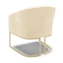 Ver imagem 6 de Poltrona Sala Decorativa Stella Base Industrial Champanhe Sintético Pu Bege D03 - D’Rossi