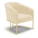 Ver imagem 2 de Poltrona Sala Decorativa Stella Base Industrial Champanhe Sintético Pu Bege D03 - D’Rossi