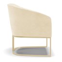 Ver imagem 5 de Poltrona Sala Decorativa Stella Base Industrial Champanhe Sintético Pu Bege D03 - D’Rossi