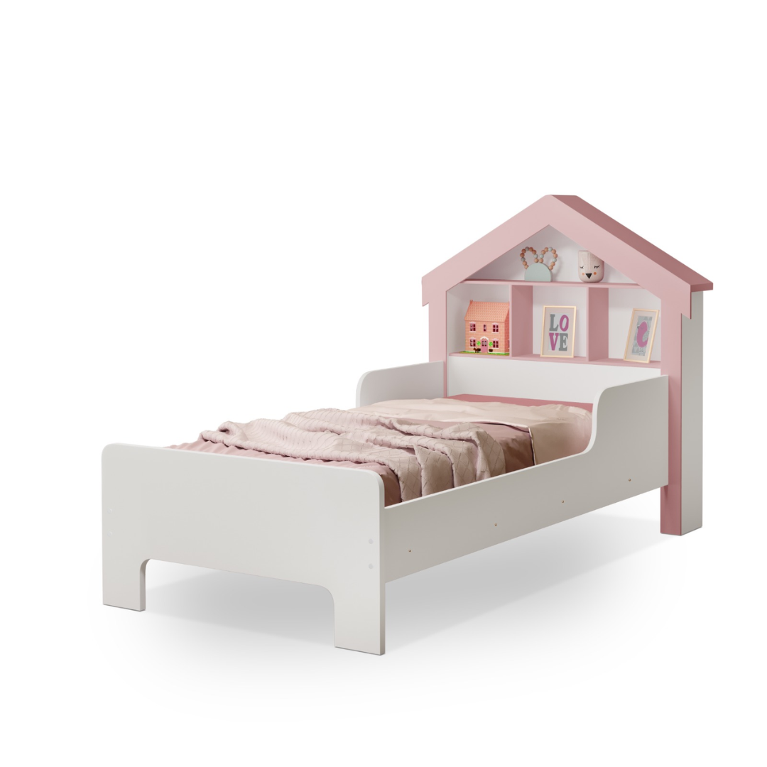 Cama Casinha de Princesa Cristal Infantil:branco/ Rosé