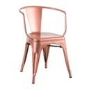 Ver imagem 2 de Kit 2 Cadeiras Iron Tolix com Braços - Francesinha - Industrial - Vintage - Cobre Rose
