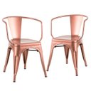 Ver imagem 1 de Kit 2 Cadeiras Iron Tolix com Braços - Francesinha - Industrial - Vintage - Cobre Rose