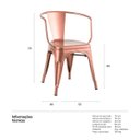 Ver imagem 7 de Kit 2 Cadeiras Iron Tolix com Braços - Francesinha - Industrial - Vintage - Cobre Rose