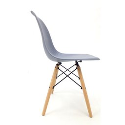 Cadeira Eiffel com Base de Madeira Assento em Pp Goede Eiffel Interna Cinza - 3