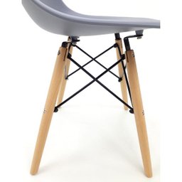Cadeira Eiffel com Base de Madeira Assento em Pp Goede Eiffel Interna Cinza - 4