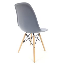 Cadeira Eiffel com Base de Madeira Assento em Pp Goede Eiffel Interna Cinza - 5