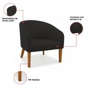 Ver imagem 3 de Poltrona Sala Decorativa Kit 2 Stella Pé Madeira Trapézio Castanho Linho D03 - D’Rossi