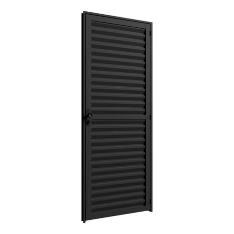 Porta Giro Laminada 0,75m x 2,15m Direita em Alumínio Preto – Vitrolar