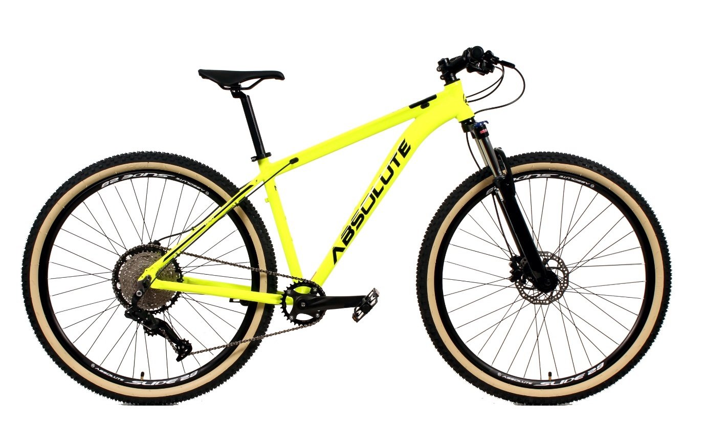 Bicicleta 29 Absolute Nero 4 12v Trava K7 11/50 Freios Hidráulicos Kit 1x12 - Amarelo Tam.21