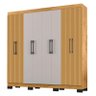 Cômoda 8050 e Guarda Roupa Casal B2348 Ripado Freijó Baunilha - Araplac - 4