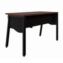 Ver imagem 4 de Mesa Escrivaninha 120cm x 60cm com Gaveteiro Suspenso e Tampo Chanfrado F5 Office Cor:Louro Preto