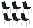 Ver imagem 1 de Kit 6 Cadeiras Malibu Corino Preto Lirio Tubo Champanhe
