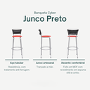 Ver imagem 3 de Banqueta Alta Banco para Balcão Junco Preto Àrea Gourmet Ilha Bancada bares Churrasqueira