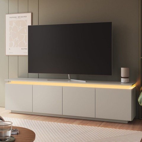 Rack para TV até 65 Polegadas com Iluminação em LED 183,4cm Rabat Yescasa Bege