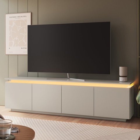 Rack para TV até 65 Polegadas com Iluminação em LED 183,4cm Rabat Yescasa Bege