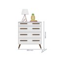 Ver imagem 2 de Cômoda 4 Gavetas Retro Branco/Branco - Qmovi