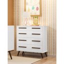 Ver imagem 3 de Cômoda 4 Gavetas Retro Branco/Branco - Qmovi
