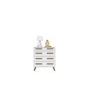 Ver imagem 1 de Cômoda 4 Gavetas Retro Branco/Branco - Qmovi