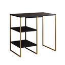 Ver imagem 2 de Aparador Barzinho Adega Bourbon 80cm Industrial em Aço para Home Bar e Gourmet - Dourado/preto