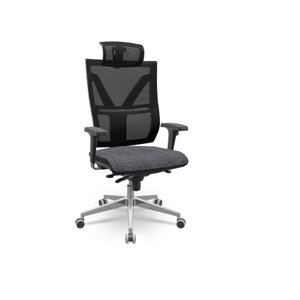 Cadeira Presidente Darix X+ Plaxmetal Base Aluminio Mecanismo Slider Assento Concept T91 Granito