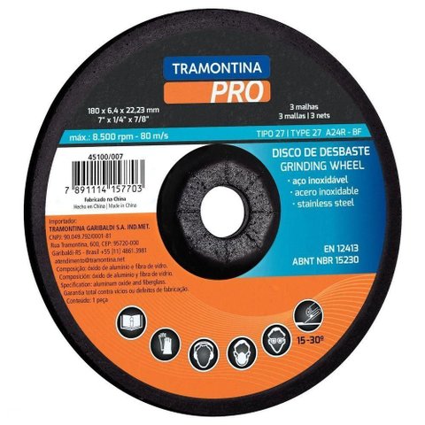Disco de Desbaste para Aço Inox 7" Tramontina Pro Tramontina