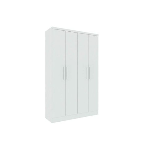 Guarda Roupa Solteiro Amsterdam C/ 4 Portas e 2 Gavetas Branco/neve - Tcil Móveis