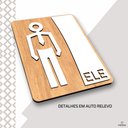 Ver imagem 4 de Placa de Banheiro Placas para Banheiro Feminino Masculino:branco - Ele 15x20
