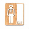 Placa de Banheiro Placas para Banheiro Feminino Masculino:branco - Ele 15x20 - 1