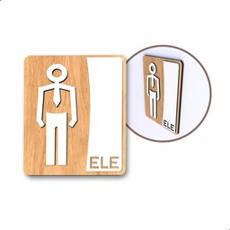 Placa de Banheiro Placas para Banheiro Feminino Masculino:branco - Ele 15x20 - 7
